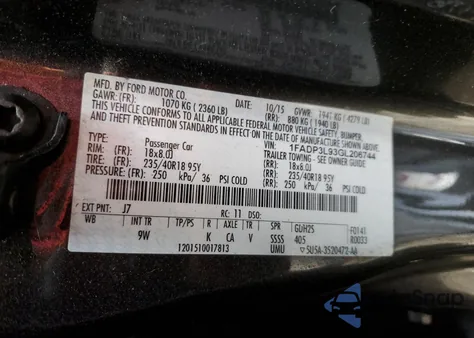 2016 Ford Focus St z USA, uszkodzony, nr VIN 1FADP3L93GL206744